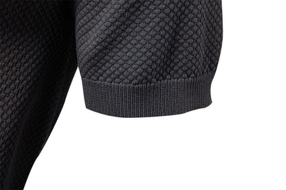 Herren-Poloshirt mit Ananas-Strickstruktur – 2025 Sommer-Kurzarmshirt mit entspannter Passform | PSD8025