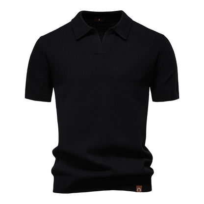 Herren-Poloshirt mit Ananas-Strickstruktur – 2025 Sommer-Kurzarmshirt mit entspannter Passform | PSD8025