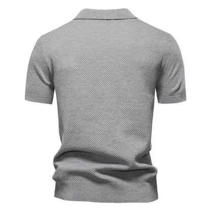 Herren-Poloshirt mit Ananas-Strickstruktur – 2025 Sommer-Kurzarmshirt mit entspannter Passform | PSD8025