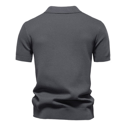 Herren-Poloshirt mit Ananas-Strickstruktur – 2025 Sommer-Kurzarmshirt mit entspannter Passform | PSD8025