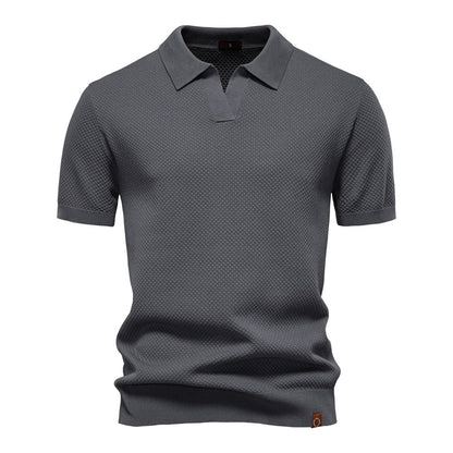 Herren-Poloshirt mit Ananas-Strickstruktur – 2025 Sommer-Kurzarmshirt mit entspannter Passform | PSD8025