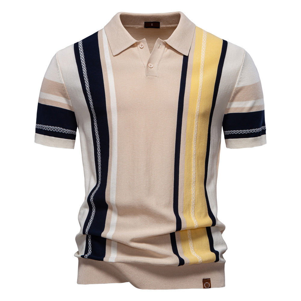 Gestreiftes Strick-Poloshirt für Herren – 2025 Sommer Slim-Fit Urban Casual Top | PSD8021/PSD8028 