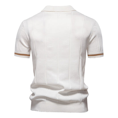 Herren Business Casual Strick-Poloshirt - 2025 Sommer Locker geschnittenes Kurzarm-Oberteil | PSD8037