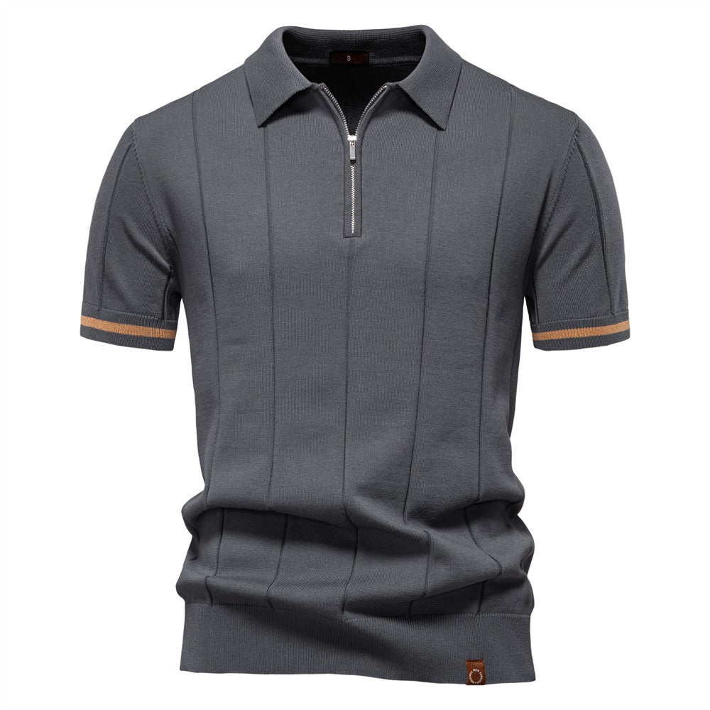 Herren Business Casual Strick-Poloshirt - 2025 Sommer Locker geschnittenes Kurzarm-Oberteil | PSD8037