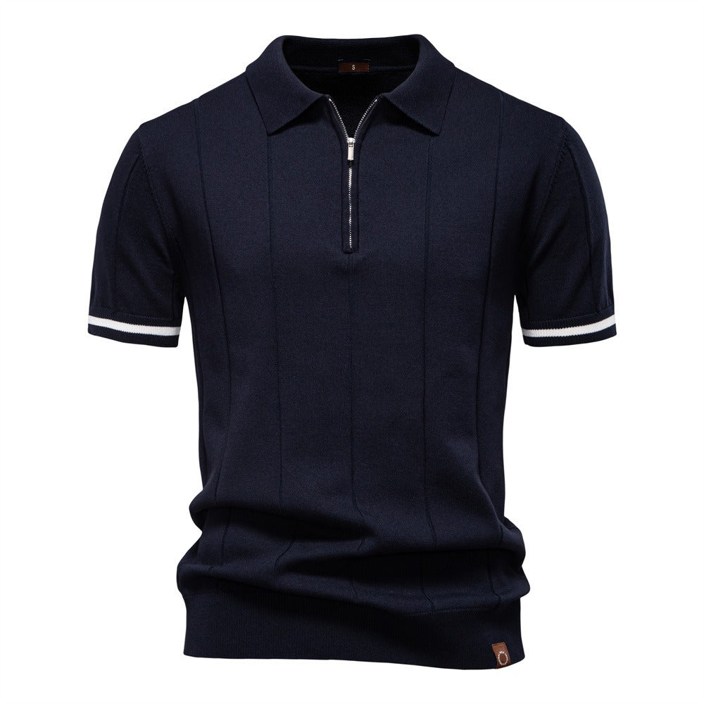 Herren Business Casual Strick-Poloshirt - 2025 Sommer Locker geschnittenes Kurzarm-Oberteil | PSD8037