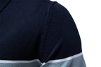 Zweifarbiges Strick-Poloshirt für Herren – 2025 Sommer Slim-Fit Business Casual Top | PSD8041 