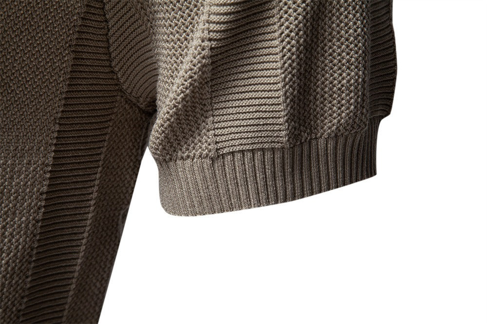 Herren-Poloshirt aus gestreiftem Strick mit Mesh-Einsätzen – 2025 Sommer Slim-Fit Streetwear-Top | PSD8042 