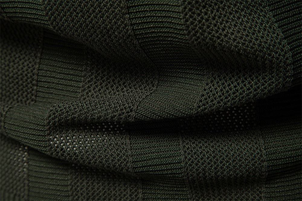 Herren-Poloshirt aus gestreiftem Strick mit Mesh-Einsätzen – 2025 Sommer Slim-Fit Streetwear-Top | PSD8042 