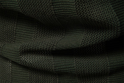 Herren-Poloshirt aus gestreiftem Strick mit Mesh-Einsätzen – 2025 Sommer Slim-Fit Streetwear-Top | PSD8042 