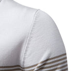 Herren Slim-Fit Poloshirt aus gestreiftem Strick – 2025 Sommer Business Casual Top | PSD8047