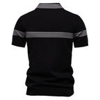 Herren Slim-Fit Poloshirt aus gestreiftem Strick – 2025 Sommer Business Casual Top | PSD8047