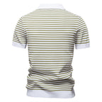 Herren-Poloshirt mit Streifenmuster und Möwenkragen – 2025 Sommer Slim-Fit Business Casual Top | PSD8054