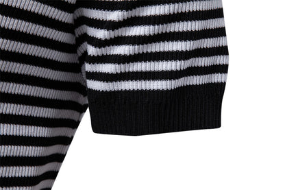 Herren-Poloshirt mit Streifenmuster und Möwenkragen – 2025 Sommer Slim-Fit Business Casual Top | PSD8054