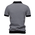 Herren-Poloshirt mit Streifenmuster und Möwenkragen – 2025 Sommer Slim-Fit Business Casual Top | PSD8054