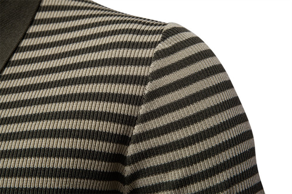 Herren-Poloshirt mit Streifenmuster und Möwenkragen – 2025 Sommer Slim-Fit Business Casual Top | PSD8054