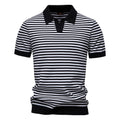 Herren-Poloshirt mit Streifenmuster und Möwenkragen – 2025 Sommer Slim-Fit Business Casual Top | PSD8054