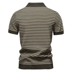 Herren-Poloshirt mit Streifenmuster und Möwenkragen – 2025 Sommer Slim-Fit Business Casual Top | PSD8054