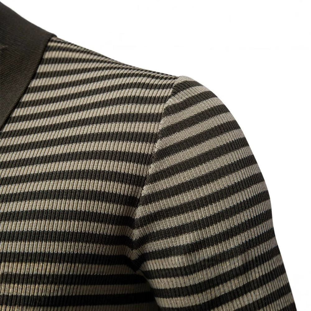 Herren-Poloshirt mit Streifenmuster und Möwenkragen – 2025 Sommer Slim-Fit Business Casual Top | PSD8054