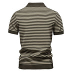 Herren-Poloshirt mit Streifenmuster und Möwenkragen – 2025 Sommer Slim-Fit Business Casual Top | PSD8054