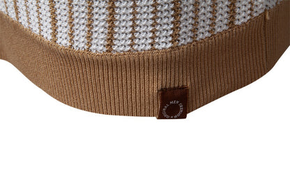 Herren-Poloshirt aus gestreiftem Strick mit Laserschnitt-Details – 2025 Summer Slim-Fit Urban Top | PSD8058 