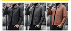 Herren PU-Lederjacke Mäntel Hochwertige Business Pelzkragen Leder Bomber Warme Jacke | 2053 