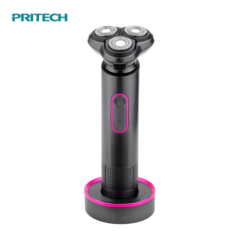 PRITECH IPX5 Wasserdichter, über USB wiederaufladbarer, kabelloser Elektrorasierer mit drei Klingen, tragbar und effizient | RSM-2888 