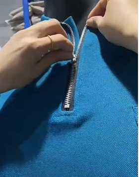 Herren Kurzarm T-Shirt mit Reverskragen Einfarbiges Freizeit-T-Shirt mit Viertelreißverschluss | FLS-4 