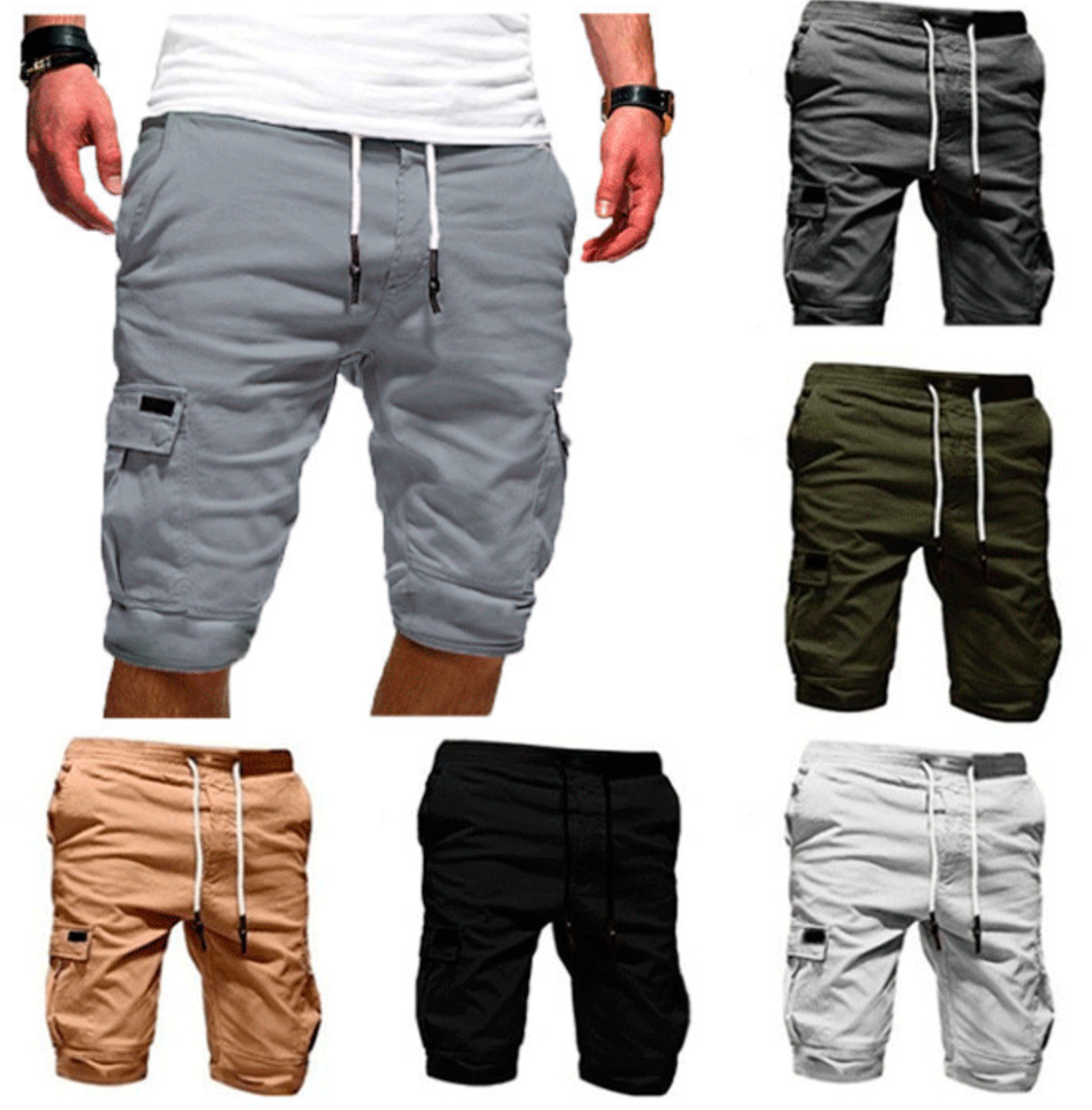 Pantaloni corti sportivi da lavoro con patchwork, casual, estivi, all'aperto | DK-05 