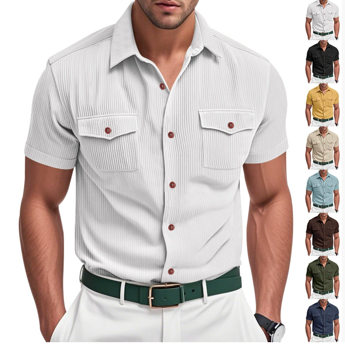 Schweres Cord-Arbeitshemd für Herren – 2025 Sommer-Freizeitoberteil mit entspannter Passform | YH-OB20