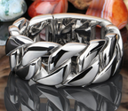 Dickes Herrenarmband aus Titanstahl, glänzend und dominant, Modeschmuck, trendiges Stückarmband | KB31778-D 