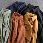 Vintage Workwear Doppeltaschenhemd Retro Casual Classic Shirt Top für Herren | V38 