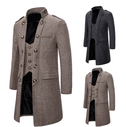 Herren Zweireihiger Trenchcoat Slim Fit Formelle Jacke Zweireihiger Mantel Herren | YF18 1812 