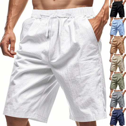 Atmungsaktive Leinenshorts für Herren – Leichte Sommer-, Strand- und Sport-Freizeitkleidung | YFY-WW-2 