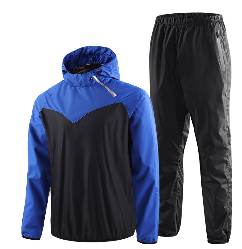 Men's Running Pullover Two-Piece Set Weight Loss Control Body Fat Sauna Sweat Suit  | YJ9681