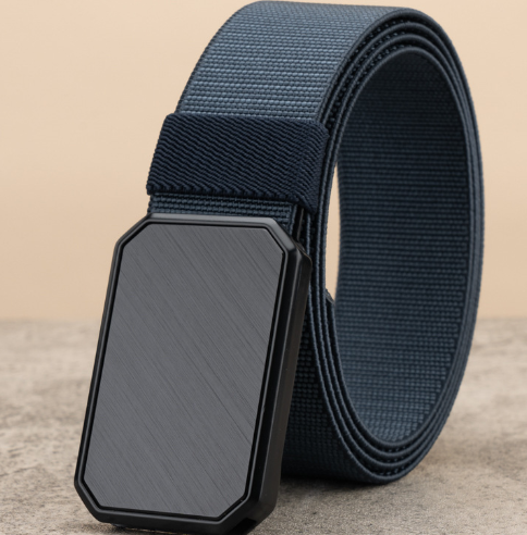 Herren-Stretch-Nylon-Gürtel mit magnetischer Metallschnalle, elastischer Jeansgürtel 