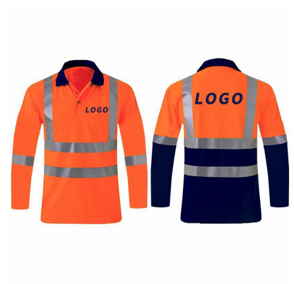 HiVis Construction Polo Reflective Safety Shirt High Visibility Workwear Tops For Men | SG2119X