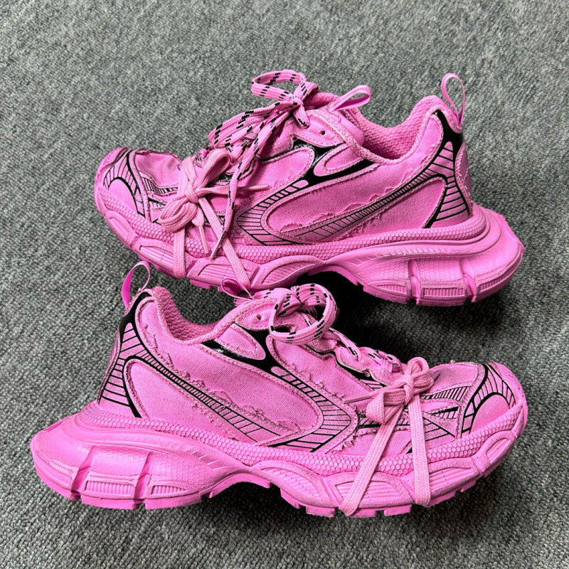 Unisex Paris 3XL Thick-Soled Dad Sneakers Retro Running Shoes Height-Increasing Casual Lace-Up Trainers