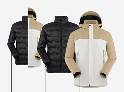 DZRZVD 3-in-1 Down Jacket | 5000mm Waterproof Trekking Coat with Detachable Down Layer | All-Season Outdoor Protection | 250826