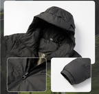 Men's Outdoor Jacket 90% Duck Down Filled Parka with Detachable Shell All-Season Waterproof Hiking Coat