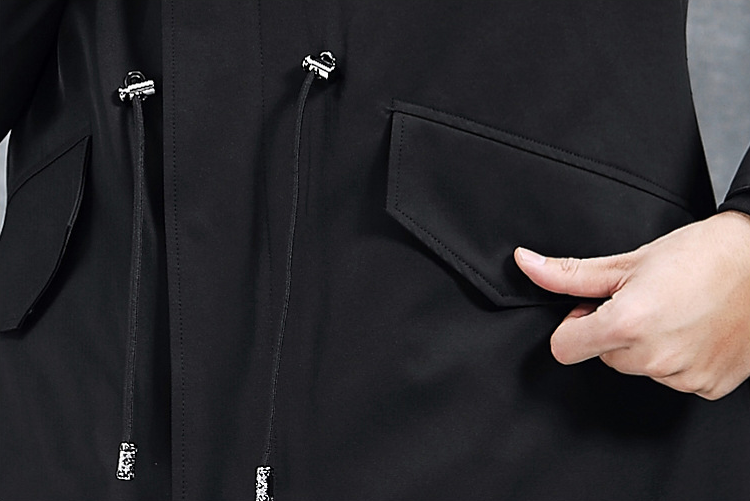 Aourun Men's Long Parka with Fox Fur Trim | 2025 Winter Hooded Jacket | Plush Mid-Length Faux Fur Lined Coat | 210