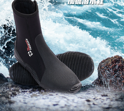 DIVE& SAIL 5MM Neoprene Dive Boots | High-Top Water Shoes for Surfing, Snorkeling & Beach | Anti-Slip Aqua Socks | D551178N