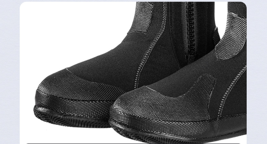 OUZO 5mm Neoprene Dive Boots | High-Top Puncture Resistant Water Shoes for Snorkeling & Surfing | Anti-Slip Beach Socks | BX5029-B