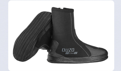 OUZO 5mm Neoprene Dive Boots | High-Top Puncture Resistant Water Shoes for Snorkeling & Surfing | Anti-Slip Beach Socks | BX5029-B