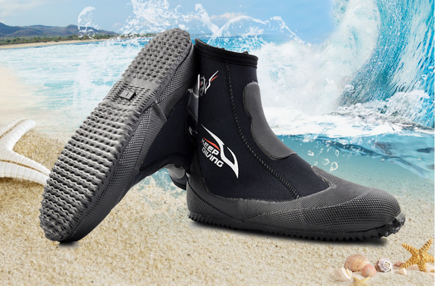 KEEP DIVING 5mm Neoprene Dive Boots | High-Elasticity Vulcanized Water Shoes for Diving & Fishing | Thermal Slip-On Boots | DB-151