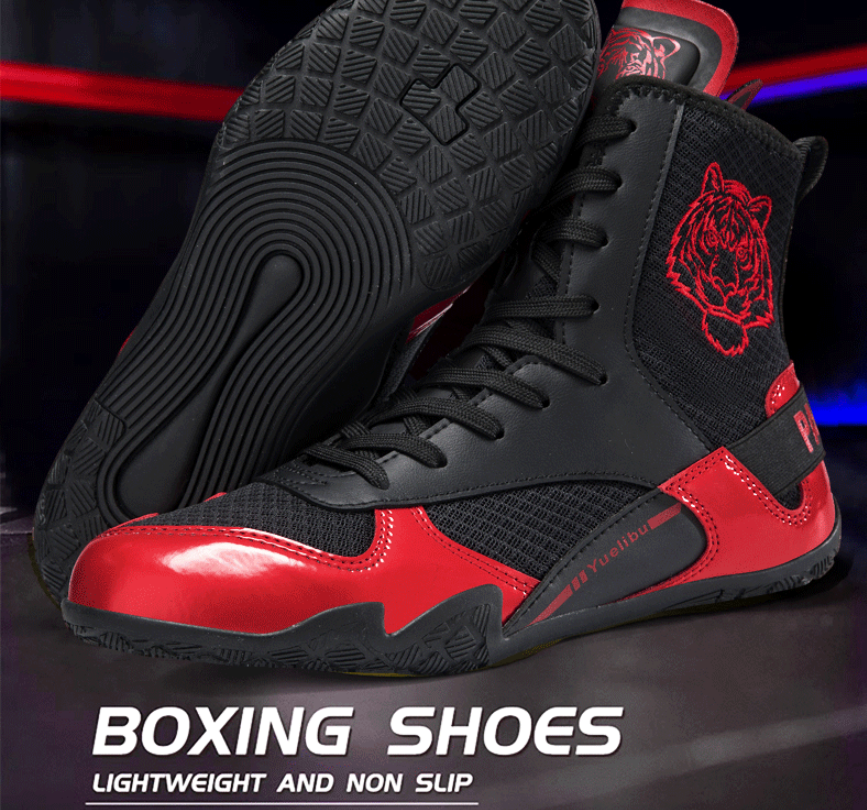 Qiku Bao Combat Sports Shoes | Unisex Wrestling & Boxing Shoes | Gum Rubber Sole for Muay Thai & Martial Arts | QK1139