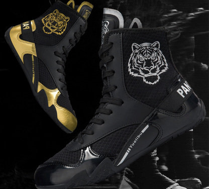 Qiku Bao Combat Sports Shoes | Unisex Wrestling & Boxing Shoes | Gum Rubber Sole for Muay Thai & Martial Arts | QK1139