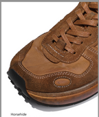 BRIGHT FEATHER Italian Handmade Men's Horsehide Derby Shoes | Vintage Distressed Thick Sole Genuine Leather Trainers