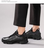 Men’s Leather Waterproof Walking Trainers | Business Casual Outdoor Sneakers | Soft Cushioned Comfort Shoes
