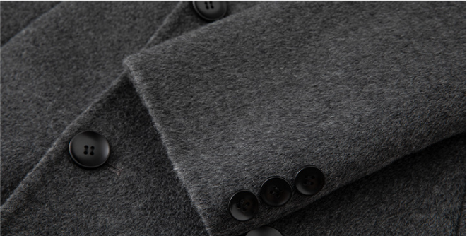 100% Wool Double-Faced Long Overcoat | 2026 Handcrafted Knee-Length Coat with Padded Shoulders | Premium Winter Outerwear | 86767