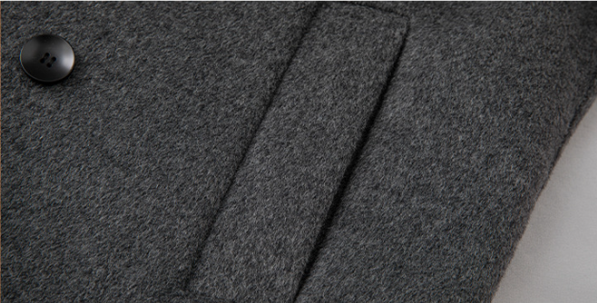 100% Wool Double-Faced Long Overcoat | 2026 Handcrafted Knee-Length Coat with Padded Shoulders | Premium Winter Outerwear | 86767